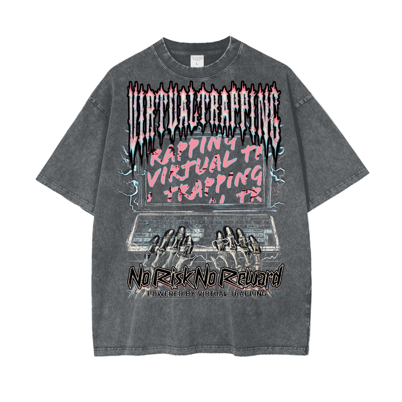 "No Risk, No Reward" Oversize Snow Washed T-Shirt
