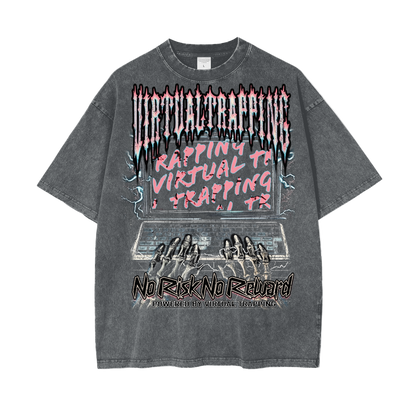 "No Risk, No Reward" Oversize Snow Washed T-Shirt
