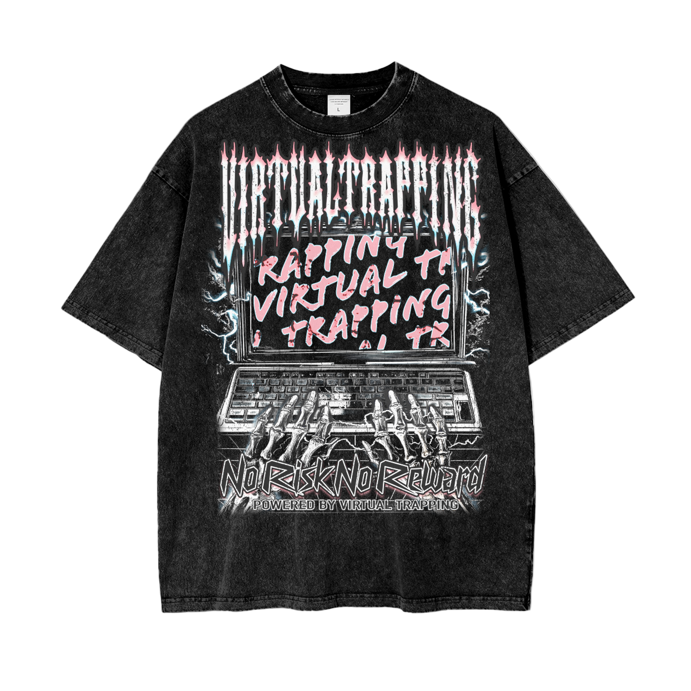 "No Risk, No Reward" Oversize Snow Washed T-Shirt