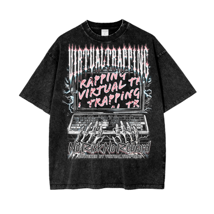 "No Risk, No Reward" Oversize Snow Washed T-Shirt