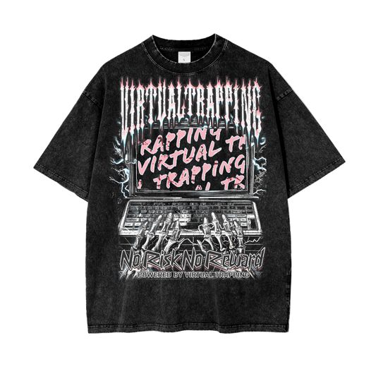 "No Risk, No Reward" Oversize Snow Washed T-Shirt