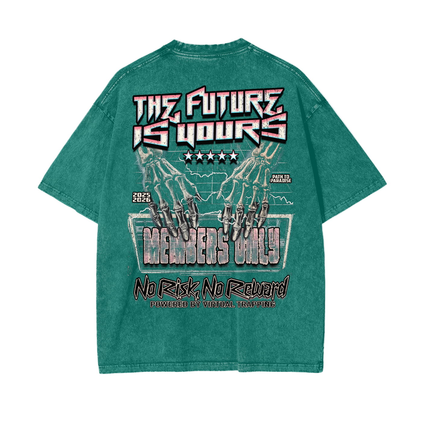 "No Risk, No Reward" Oversize Snow Washed T-Shirt