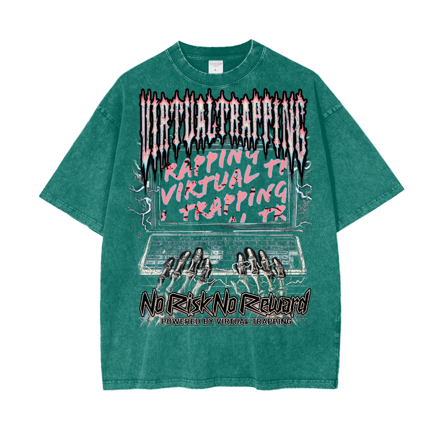 "No Risk, No Reward" Oversize Snow Washed T-Shirt