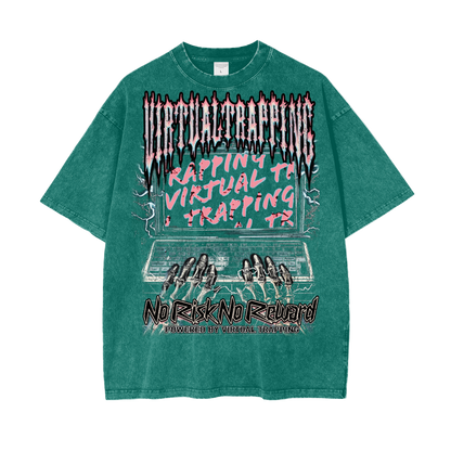 "No Risk, No Reward" Oversize Snow Washed T-Shirt