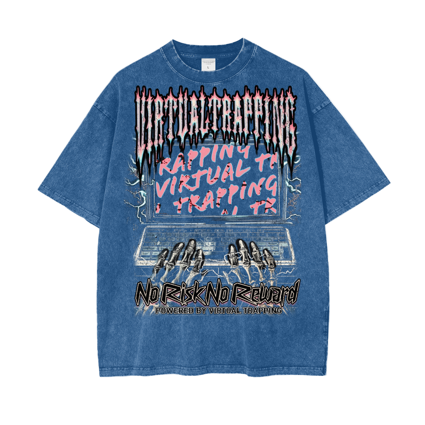"No Risk, No Reward" Oversize Snow Washed T-Shirt