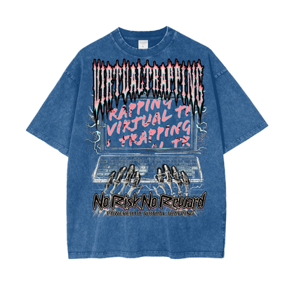 "No Risk, No Reward" Oversize Snow Washed T-Shirt