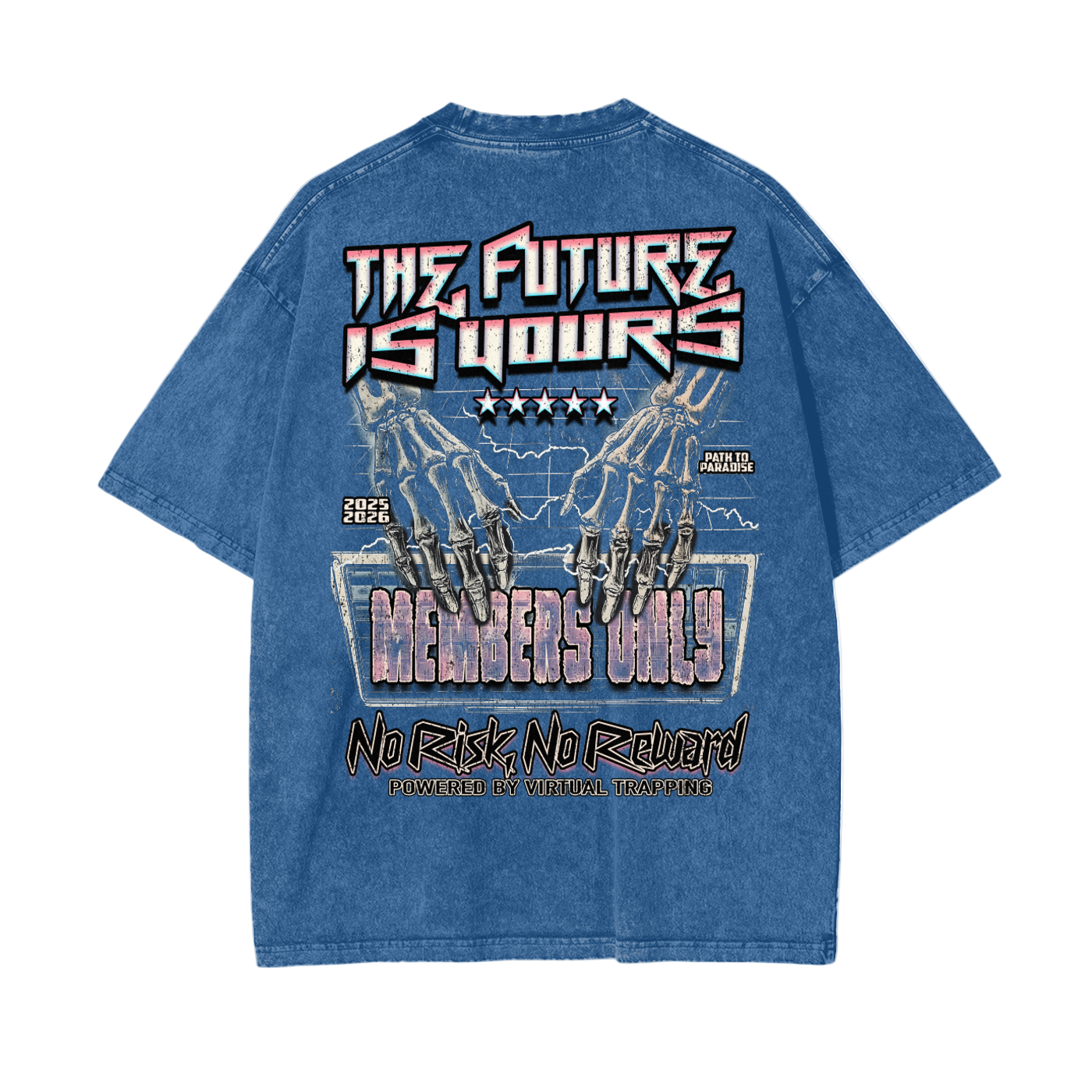"No Risk, No Reward" Oversize Snow Washed T-Shirt