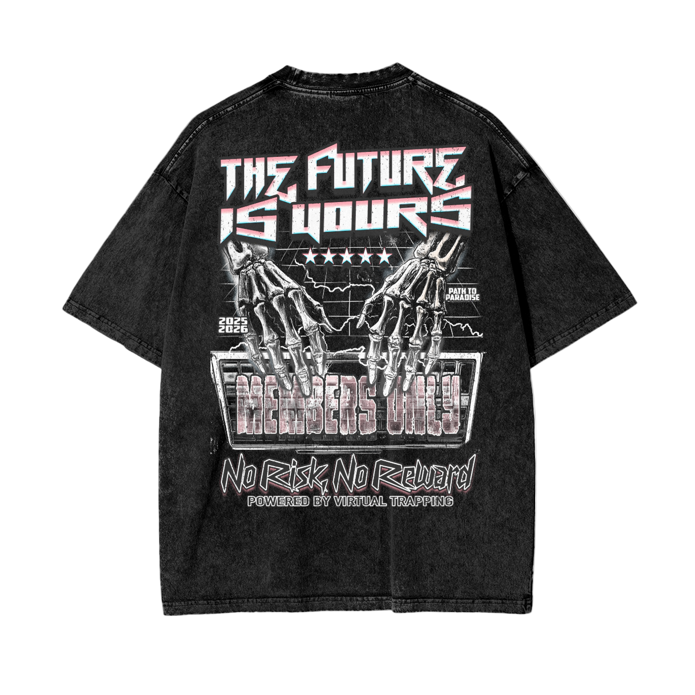 "No Risk, No Reward" Oversize Snow Washed T-Shirt