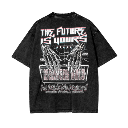 "No Risk, No Reward" Oversize Snow Washed T-Shirt