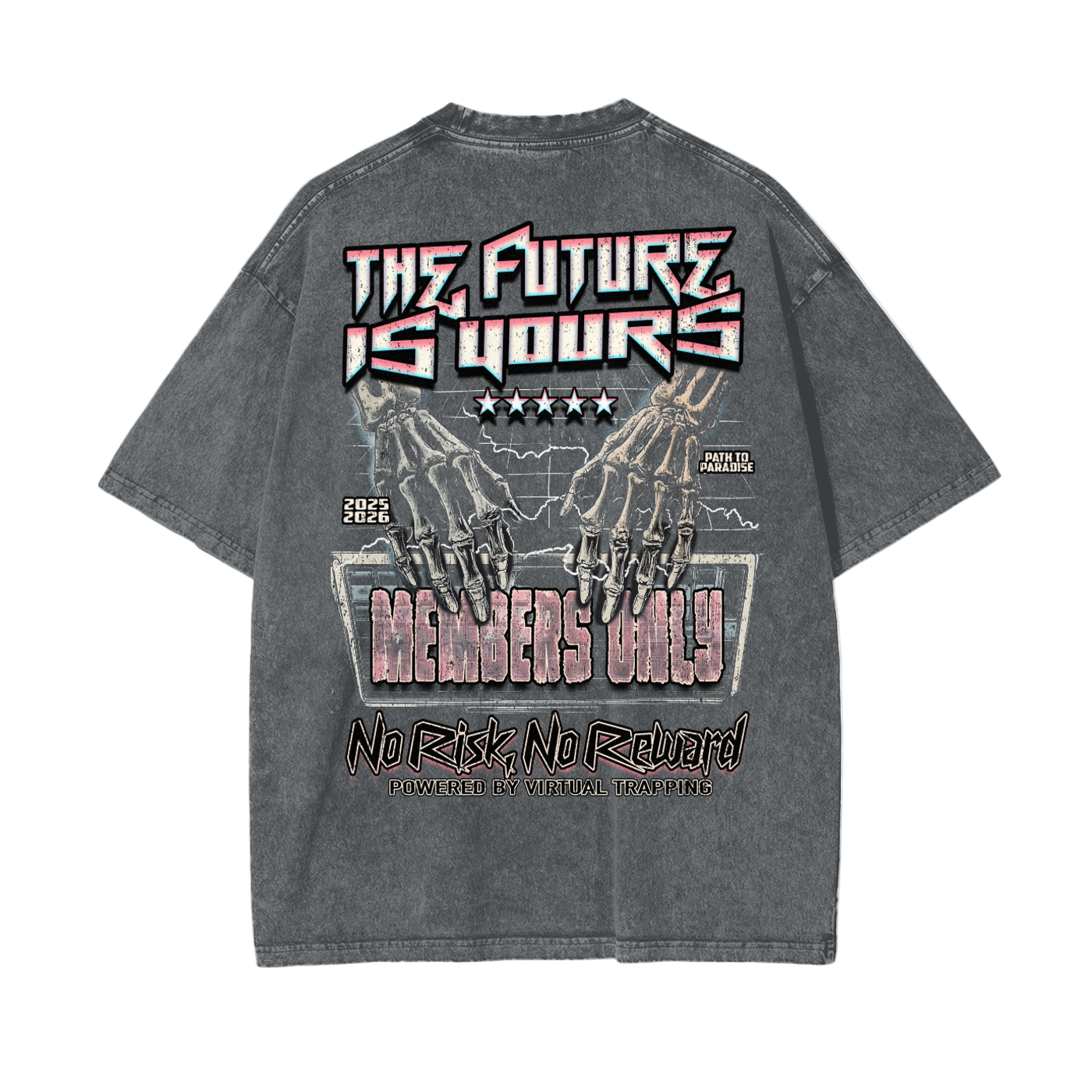 "No Risk, No Reward" Oversize Snow Washed T-Shirt